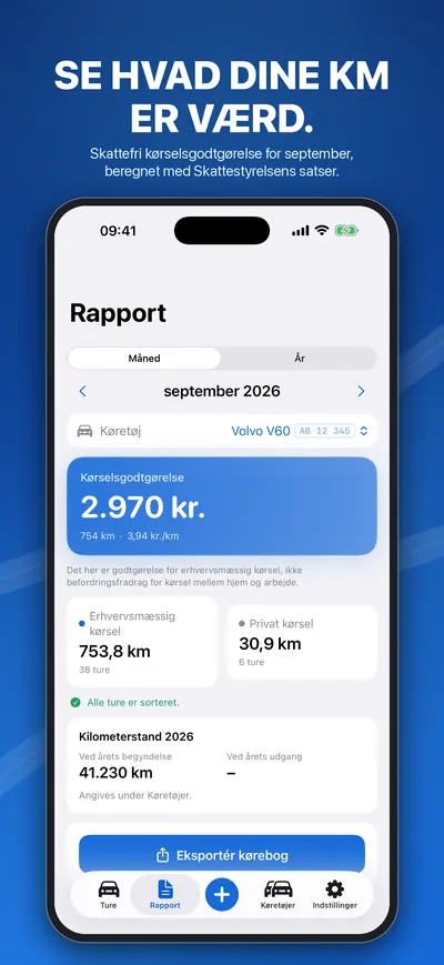 Rapport med kørselsgodtgørelse