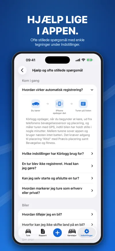 Hjælp og ofte stillede spørgsmål i appen