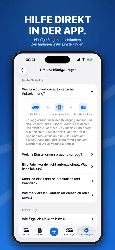 Hilfe und häufige Fragen in der App
